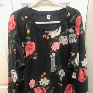 OLD NAVY Plus 3X  FLORAL Crewneck Sweatshirt